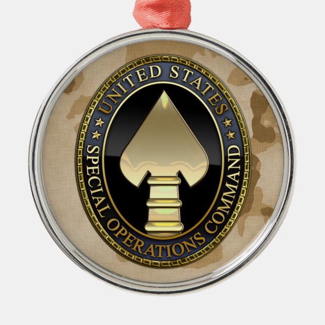 US Special Operations Command Metal Tree Decoration (Front)