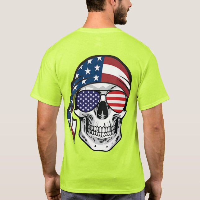 US Spyder Ryders -  Skull RWB Back T-Shirt (Back)