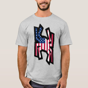 US Spyder Ryders - USA Spider Flag vertical front T-Shirt