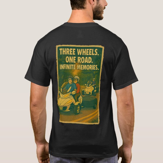 US Spyder Ryders - Wheels-Road-Memories1 T-Shirt (Back)