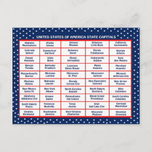 US State capitals Postcard