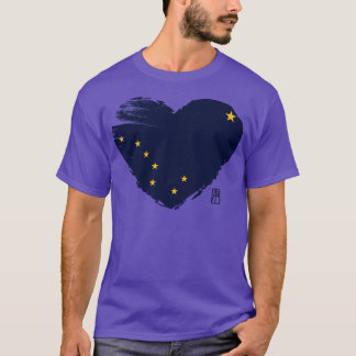 US State I Love Alaska Alaska Flag TShirt