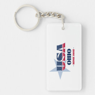 US State Ohio Monogram Acrylic Keychain