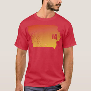 US state pride Stamp map of Iowa IA letters cut ou T-Shirt