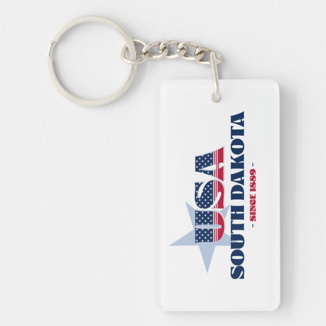 US State South Dakota Monogram Acrylic Keychain (Front)