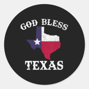 Us State Texas Flag Texan God Bless Texas Classic Round Sticker