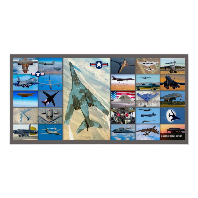 US STRATEGIC BOMBER AIRCRAFT “MONTAGE” POSTER (Front)