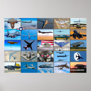 US STRATEGIC BOMBER AIRCRAFT “MONTAGE” POSTER