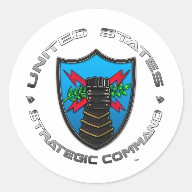 US Strategic Command Classic Round Sticker (Front)