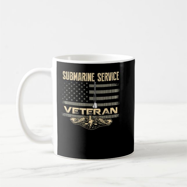 US Submarine Service Veteran Shirt For Veteran Sub Coffee Mug (Left)