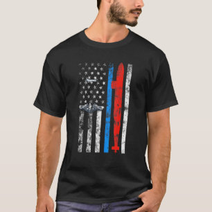 US Submarine Silent Service Veteran American Flag T-Shirt