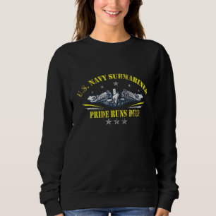 Us Submariner Pride Rus Deep Silent Service Flag P Sweatshirt