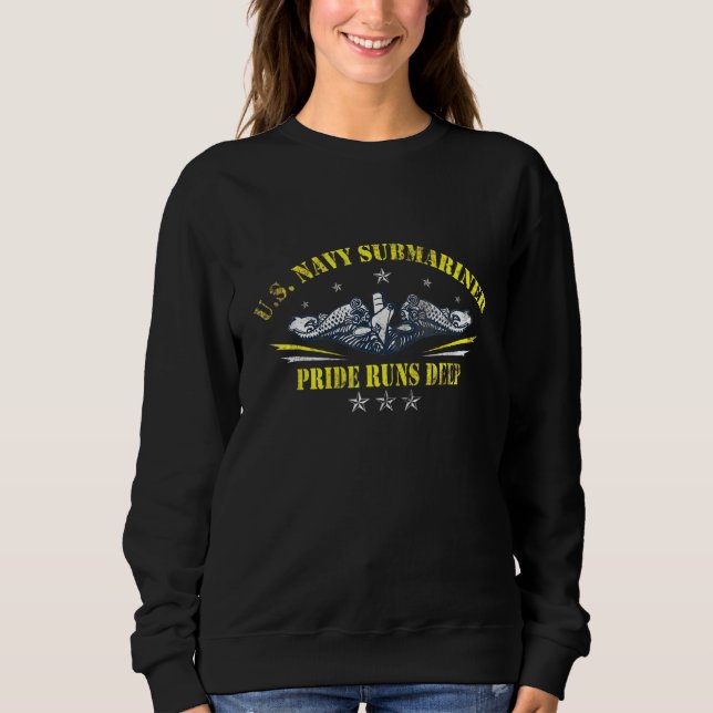 Us Submariner Pride Rus Deep Silent Service Flag P Sweatshirt (Front)
