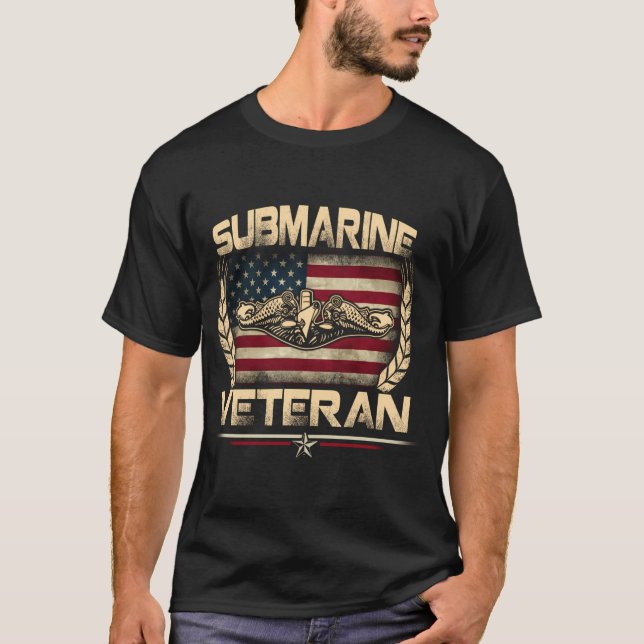 Us Submarines Veteran Service Military Patriotic T-Shirt (Front)