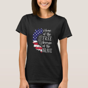 Us Sunflower Home Of The Free And Brave T-Shirt