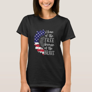 Us Sunflower Home Of The Free And Brave T-Shirt