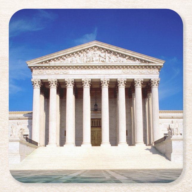 US Supreme Court building, Washington DC, USA Square Paper Coaster (Front)