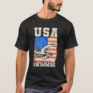 US Swim Aquatic Sport Athlete America Patriotic US T-Shirt