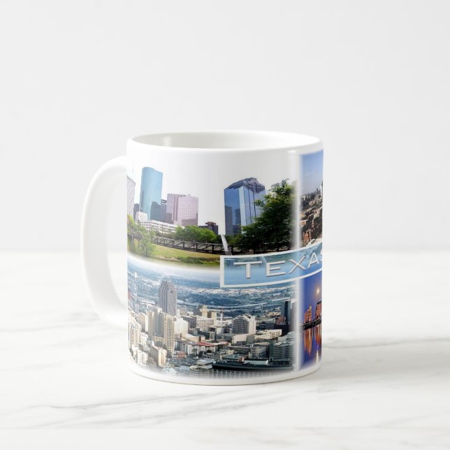 US Texas - Downtown Houston - Downtown Dallas - Coffee Mug (Front Left)