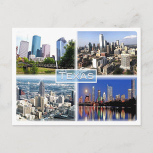US Texas - Downtown Houston - Downtown Dallas - Postcard