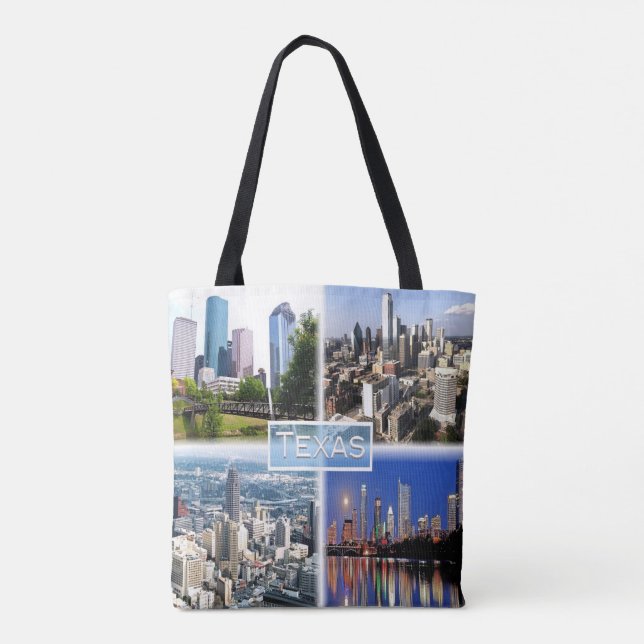 US Texas - Downtown Houston - Downtown Dallas - Tote Bag (Back)
