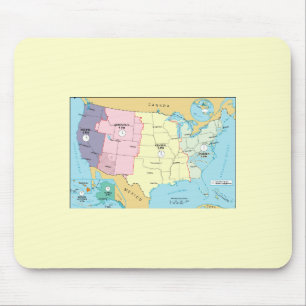 US Time Zones Mouse Mat