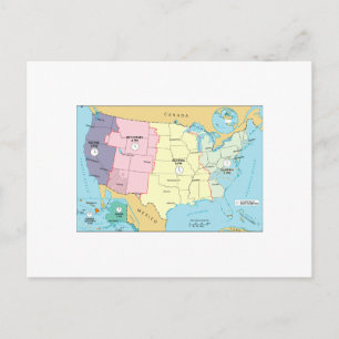 US Time Zones Postcard