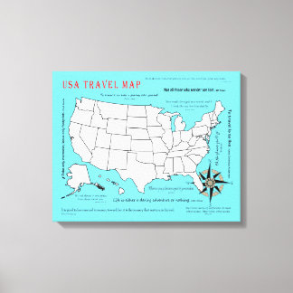 US Travel Map Canvas Print