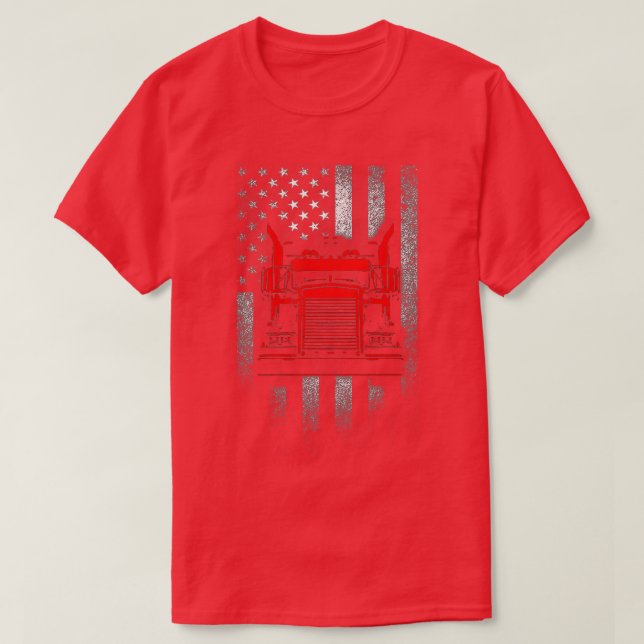 Us trucking US flag with truck T-Shirt (Design Front)