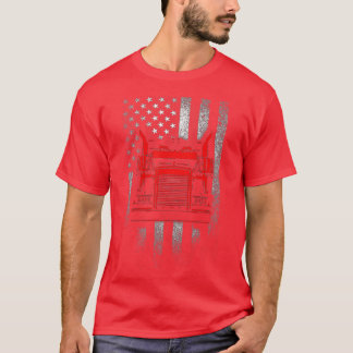 Us trucking US flag with truck T-Shirt
