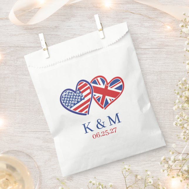 US UK Heart Flags Favour Bags (Clipped)