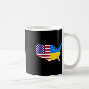 Us Ukraine Map America Ukrainian Flag Ukraine Amer Coffee Mug