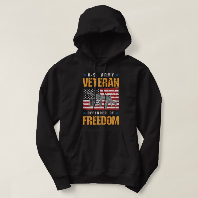US Veteran Defender of freedom Veterans day 127 Hoodie (Design Front)