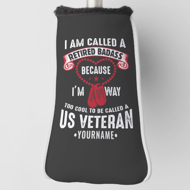 US Veteran Humour Retired Soldier Golf Head Cover (Rotate 90)