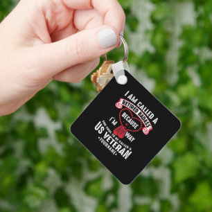 US Veteran Humour Retired Soldier Key Ring