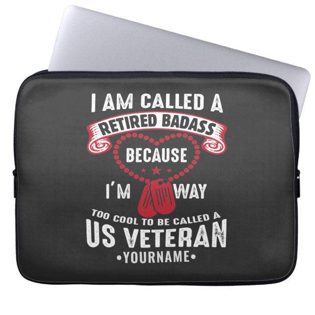 US Veteran Humour Retired Soldier Laptop Sleeve (Front)
