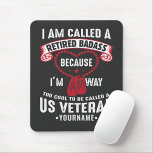 US Veteran Humour Retired Soldier Mouse Mat