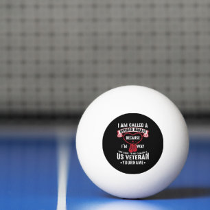 US Veteran Humour Retired Soldier Ping Pong Ball