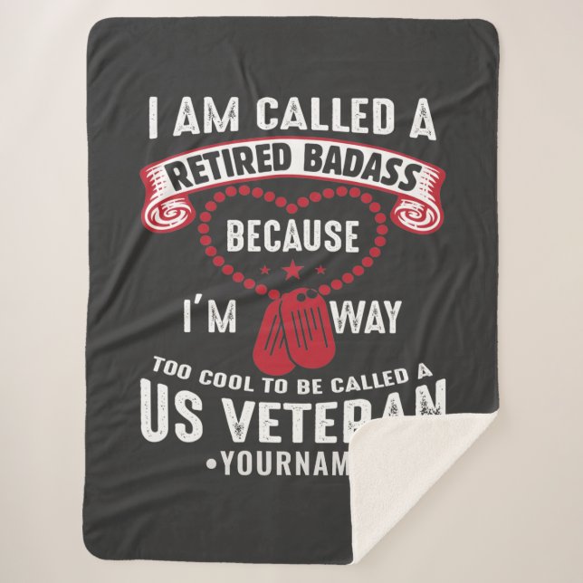 US Veteran Humour Retired Soldier Sherpa Blanket (Front)