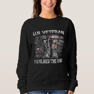 Us Veteran I Walked The Walk Combat Boots Dogtag U Sweatshirt