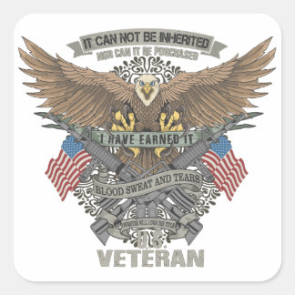 US Veteran Square Sticker