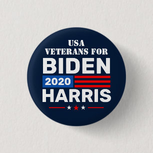 US Veterans for Biden Harris 2020 Election 3 Cm Round Badge