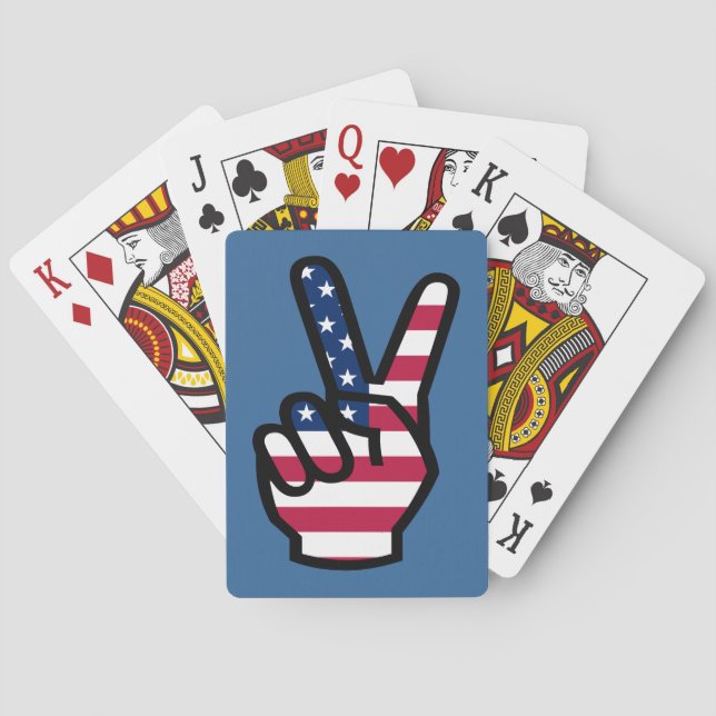 US Victory Sign Playing Cards (Back)