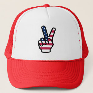 US Victory Sign Trucker Hat
