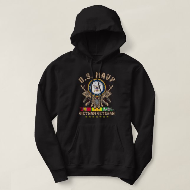 US Vietnam Veteran USA Flag, Vietnam Vet  Hoodie (Design Front)