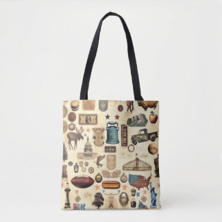 US vintage and nostalgic national symbols, relics Tote Bag