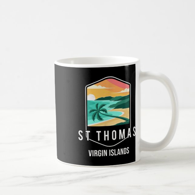 Us Virgin Islands Beach Sunset Palm Tree St Thomas Coffee Mug (Right)
