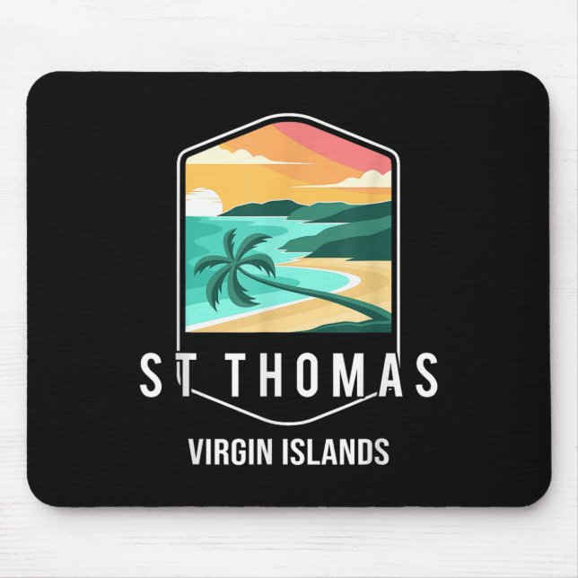 Us Virgin Islands Beach Sunset Palm Tree St Thomas Mouse Mat (Front)