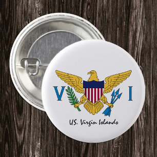 US Virgin Islands button, patriotic Flag 3 Cm Round Badge