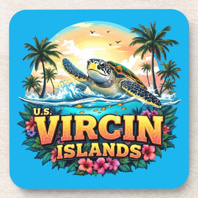 US Virgin Islands Caribbean Coaster (Front)